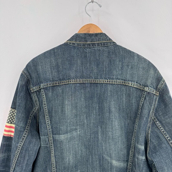 Ralph Lauren Blue Denim Jacket with Red Patch - Picture 8 of 14